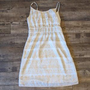 Cream Dress with Gold Accents